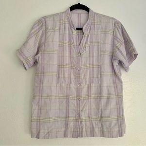 Woolrich Button Up Fitted Flannel Top Equestrian Hiking  Outdoor Y2K Western